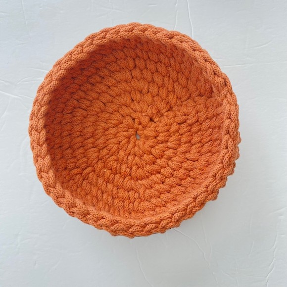 Pumpkin, Basket and Potholder Set in Terracotta Color Handmade - Picture 4 of 5